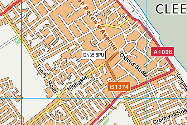 DN35 8PU map - OS VectorMap District (Ordnance Survey)