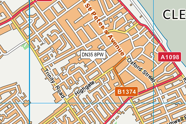 DN35 8PW map - OS VectorMap District (Ordnance Survey)