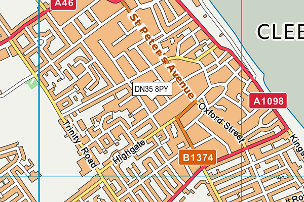 DN35 8PY map - OS VectorMap District (Ordnance Survey)