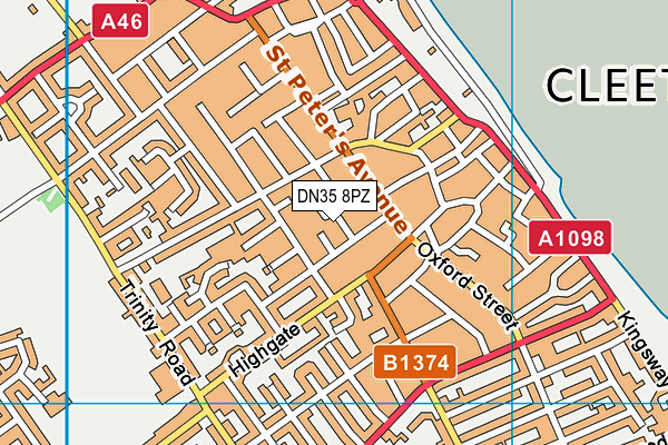 DN35 8PZ map - OS VectorMap District (Ordnance Survey)