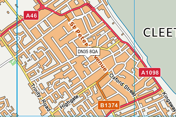 DN35 8QA map - OS VectorMap District (Ordnance Survey)