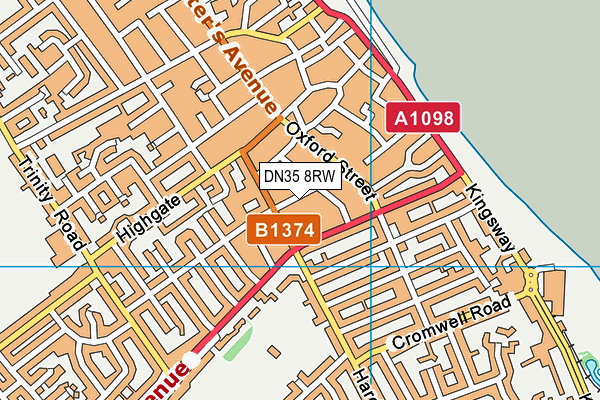 DN35 8RW map - OS VectorMap District (Ordnance Survey)