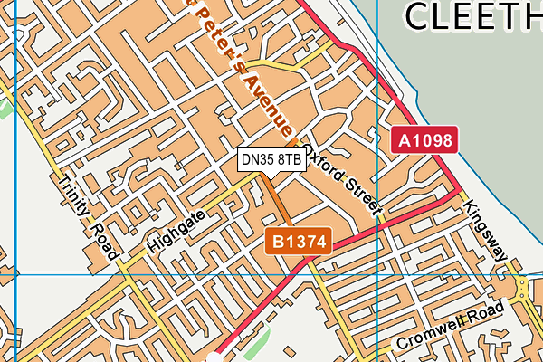DN35 8TB map - OS VectorMap District (Ordnance Survey)