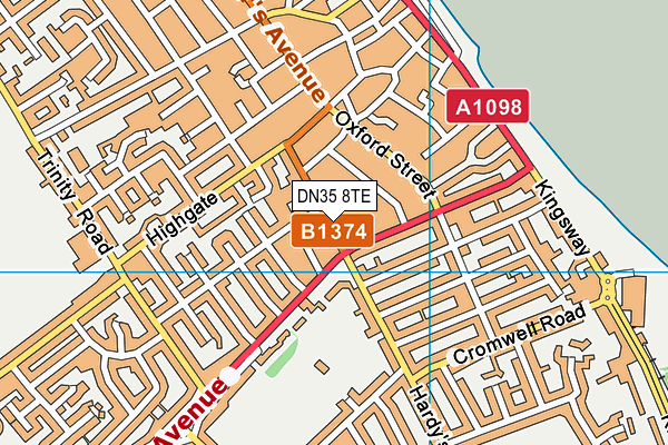 DN35 8TE map - OS VectorMap District (Ordnance Survey)