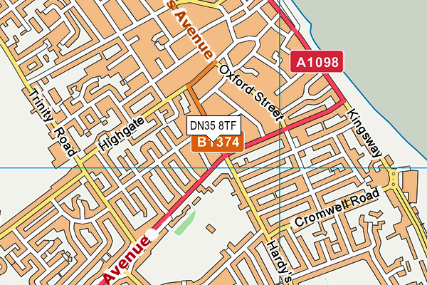DN35 8TF map - OS VectorMap District (Ordnance Survey)