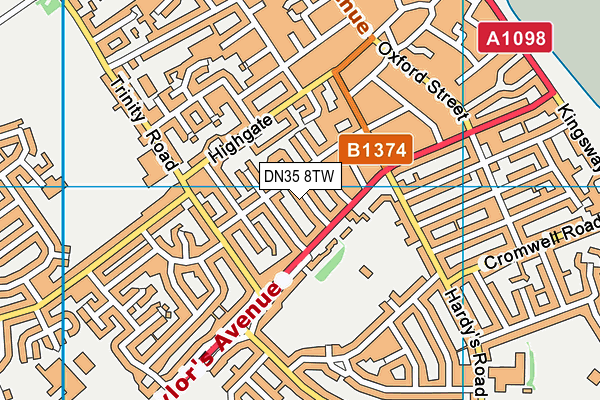 DN35 8TW map - OS VectorMap District (Ordnance Survey)