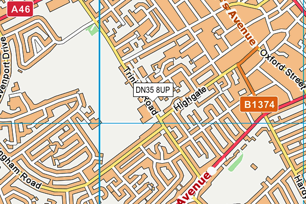 DN35 8UP map - OS VectorMap District (Ordnance Survey)
