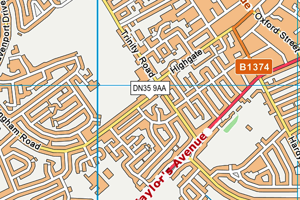 DN35 9AA map - OS VectorMap District (Ordnance Survey)
