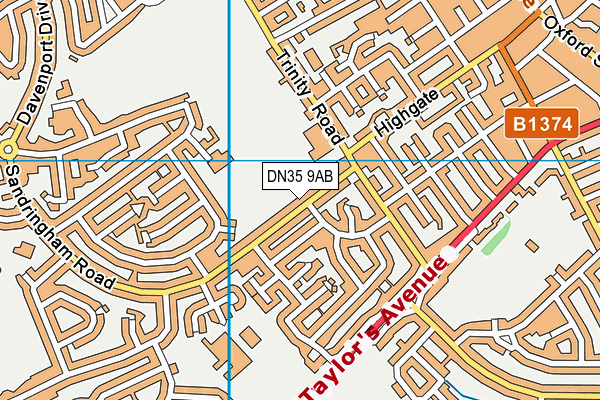Trinity Open Space map (DN35 9AB) - OS VectorMap District (Ordnance Survey)
