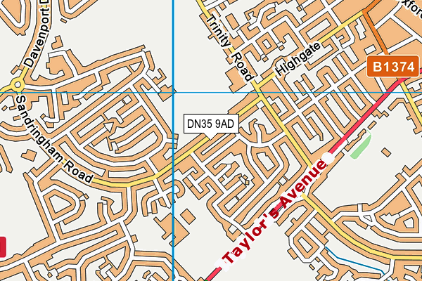 DN35 9AD map - OS VectorMap District (Ordnance Survey)