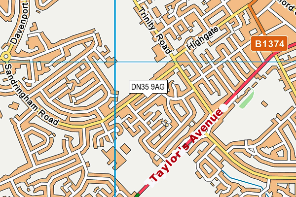 DN35 9AG map - OS VectorMap District (Ordnance Survey)