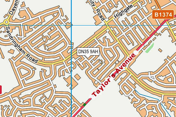 DN35 9AH map - OS VectorMap District (Ordnance Survey)