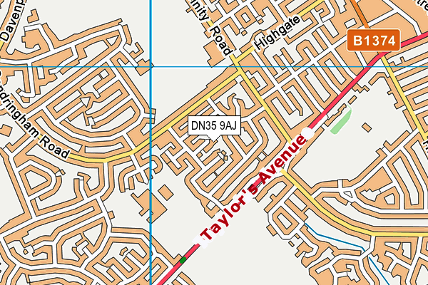DN35 9AJ map - OS VectorMap District (Ordnance Survey)