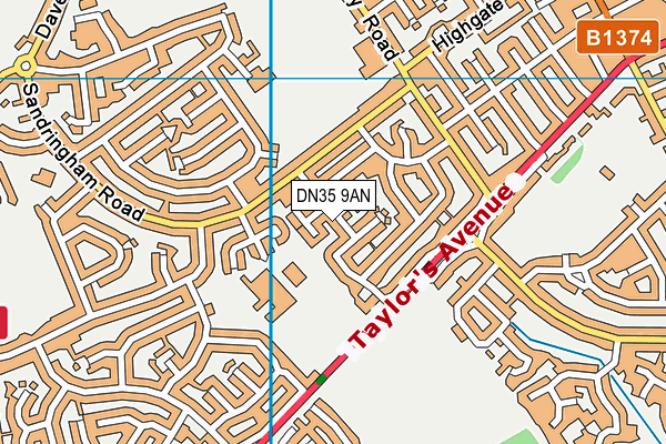 DN35 9AN map - OS VectorMap District (Ordnance Survey)