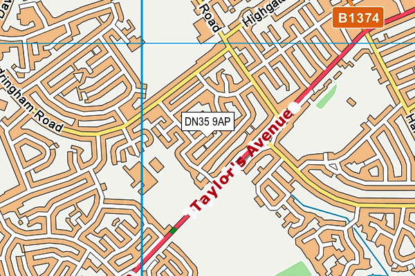 DN35 9AP map - OS VectorMap District (Ordnance Survey)