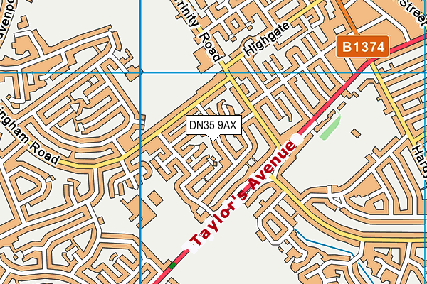 DN35 9AX map - OS VectorMap District (Ordnance Survey)