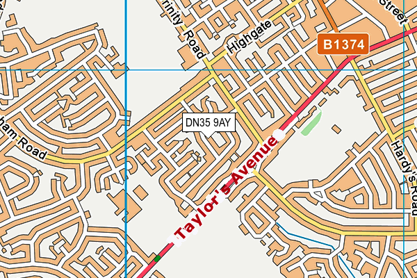 DN35 9AY map - OS VectorMap District (Ordnance Survey)
