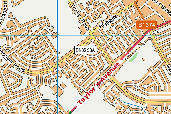 DN35 9BA map - OS VectorMap District (Ordnance Survey)