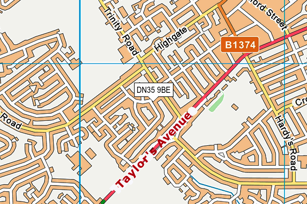 DN35 9BE map - OS VectorMap District (Ordnance Survey)