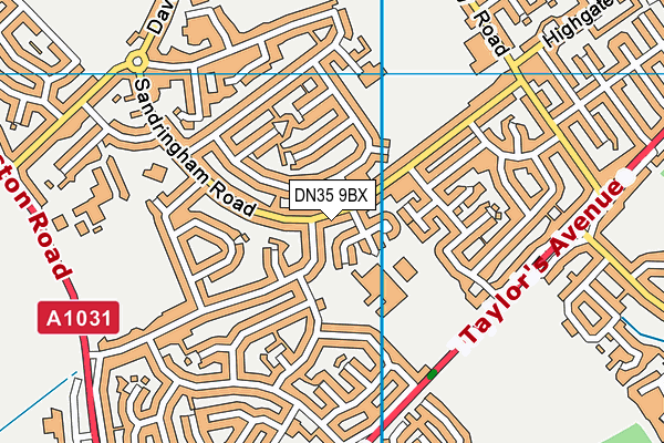 DN35 9BX map - OS VectorMap District (Ordnance Survey)