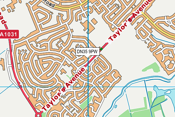 DN35 9PW map - OS VectorMap District (Ordnance Survey)