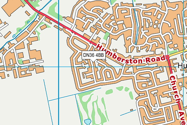 DN36 4BB map - OS VectorMap District (Ordnance Survey)