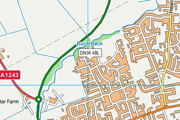 DN36 4BL map - OS VectorMap District (Ordnance Survey)