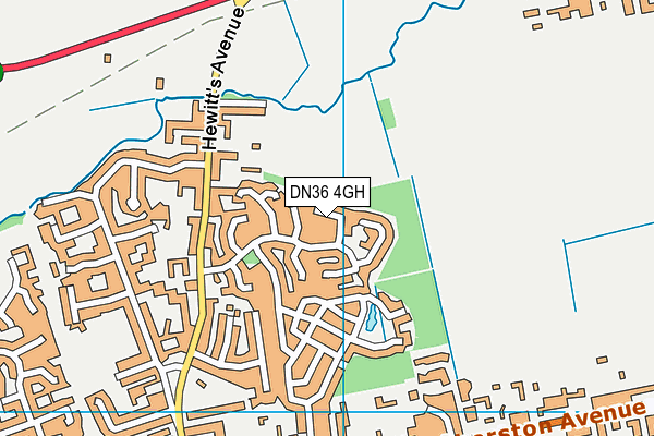 DN36 4GH map - OS VectorMap District (Ordnance Survey)