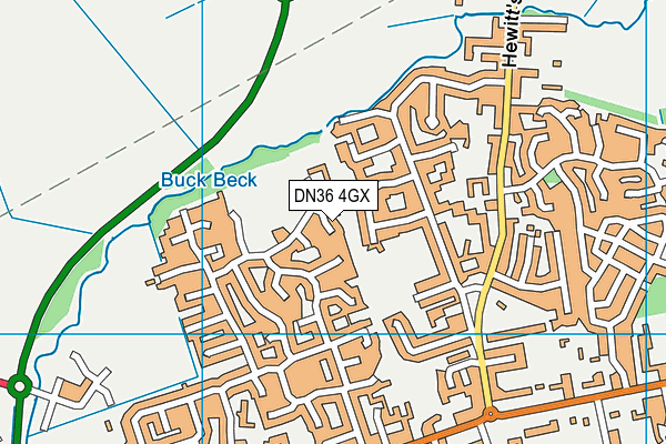 DN36 4GX map - OS VectorMap District (Ordnance Survey)