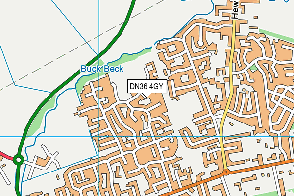 DN36 4GY map - OS VectorMap District (Ordnance Survey)