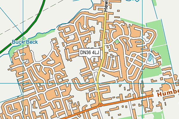 DN36 4LJ map - OS VectorMap District (Ordnance Survey)