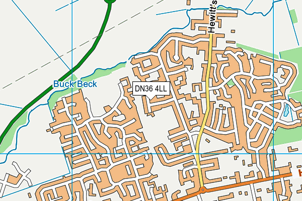 DN36 4LL map - OS VectorMap District (Ordnance Survey)