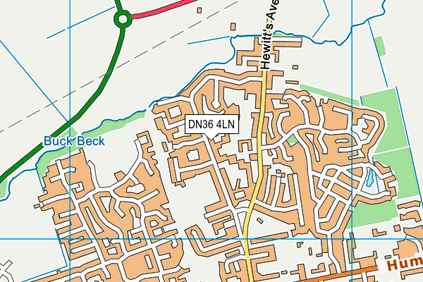 DN36 4LN map - OS VectorMap District (Ordnance Survey)