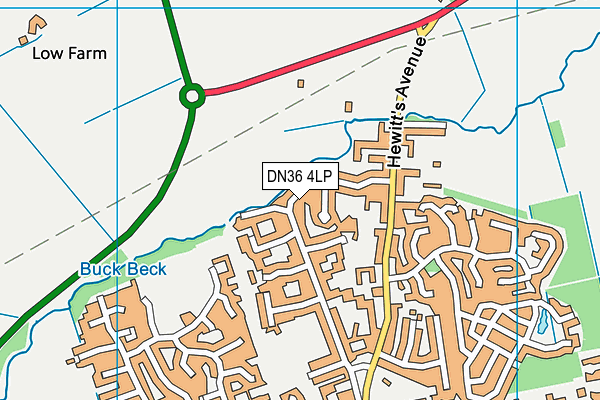 DN36 4LP map - OS VectorMap District (Ordnance Survey)