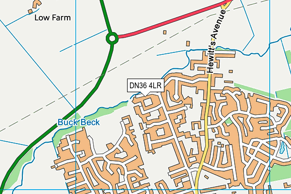 DN36 4LR map - OS VectorMap District (Ordnance Survey)