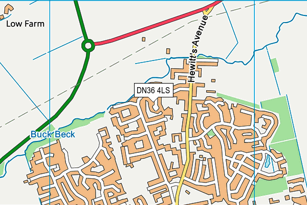 DN36 4LS map - OS VectorMap District (Ordnance Survey)