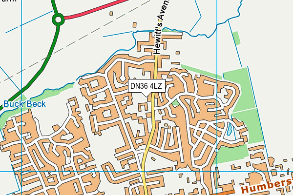 DN36 4LZ map - OS VectorMap District (Ordnance Survey)