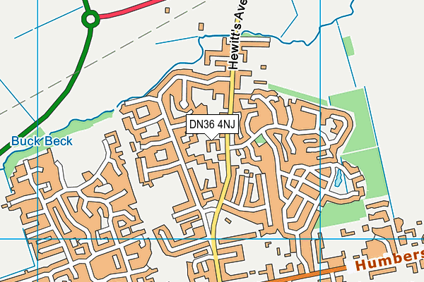 DN36 4NJ map - OS VectorMap District (Ordnance Survey)