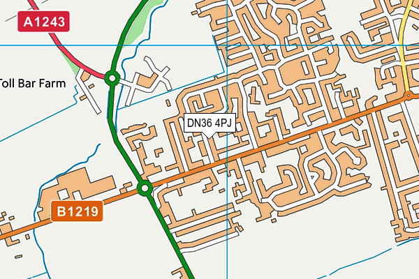 DN36 4PJ map - OS VectorMap District (Ordnance Survey)