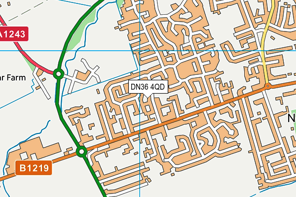 DN36 4QD map - OS VectorMap District (Ordnance Survey)