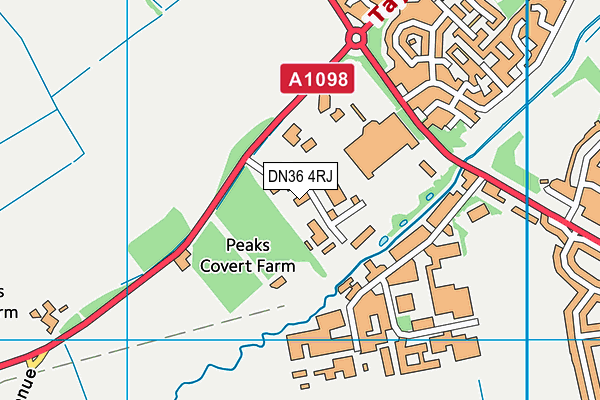 DN36 4RJ map - OS VectorMap District (Ordnance Survey)