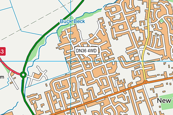 DN36 4WD map - OS VectorMap District (Ordnance Survey)