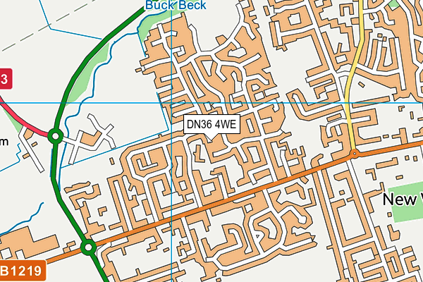 DN36 4WE map - OS VectorMap District (Ordnance Survey)