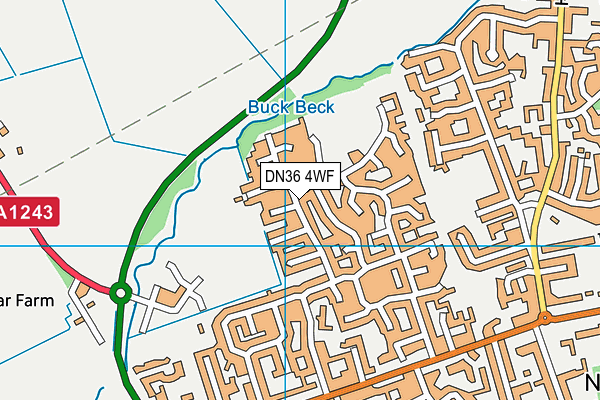 DN36 4WF map - OS VectorMap District (Ordnance Survey)