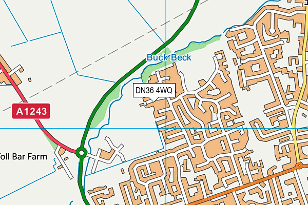 DN36 4WQ map - OS VectorMap District (Ordnance Survey)