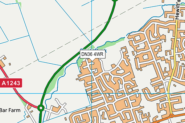 DN36 4WR map - OS VectorMap District (Ordnance Survey)