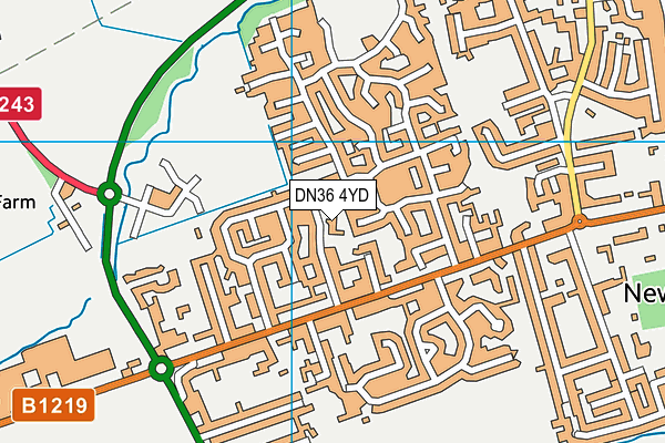 DN36 4YD map - OS VectorMap District (Ordnance Survey)