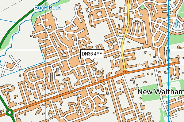 DN36 4YF map - OS VectorMap District (Ordnance Survey)