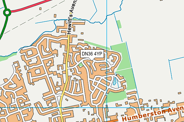 DN36 4YP map - OS VectorMap District (Ordnance Survey)