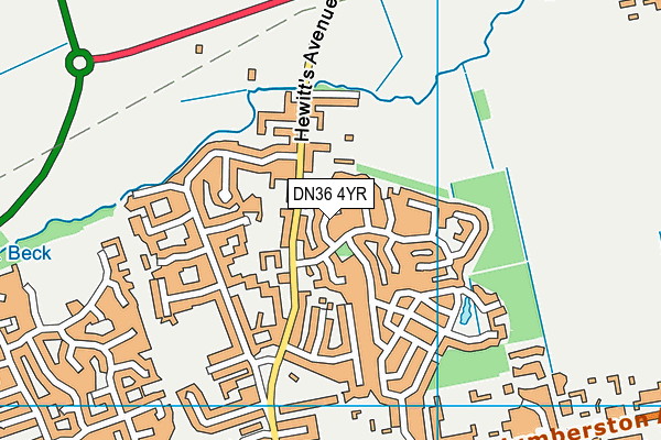 DN36 4YR map - OS VectorMap District (Ordnance Survey)